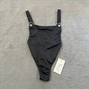 Mimi Black Summer Swimwear One-Piece High-Cut Swimsuit Women’s Size Small